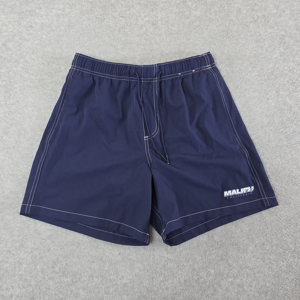 NWT Hollister Volley Swim Trunks Mens Sz Small Malibu Beach Lined Blue 5" Shorts